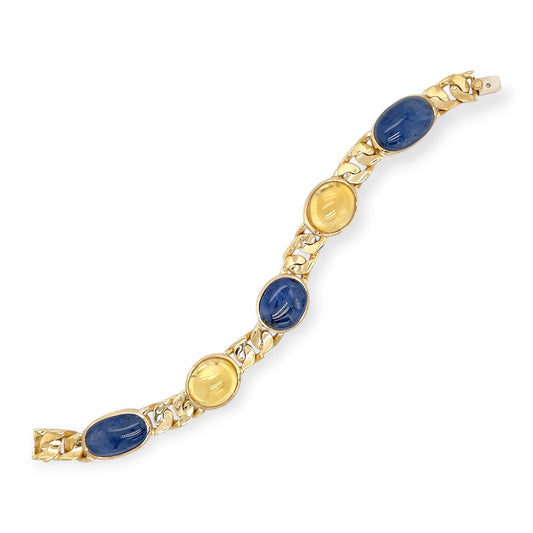 Bulgari Gold Blue and Yellow Sapphire Bracelet