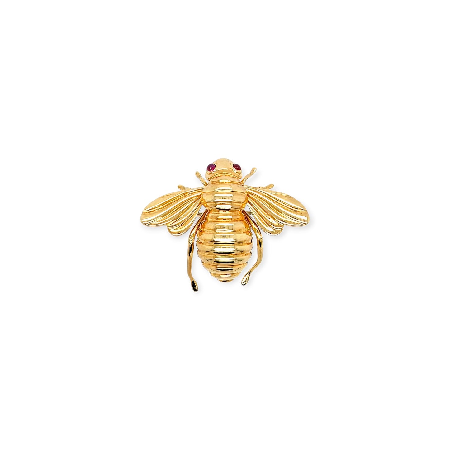 Gold Ruby Bee Brooch