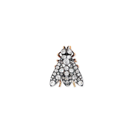 19th C Tiffany Silver Topped Gold Diamond Bee Brooch