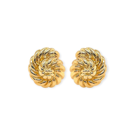 Verdura Gold Spiral Earrings