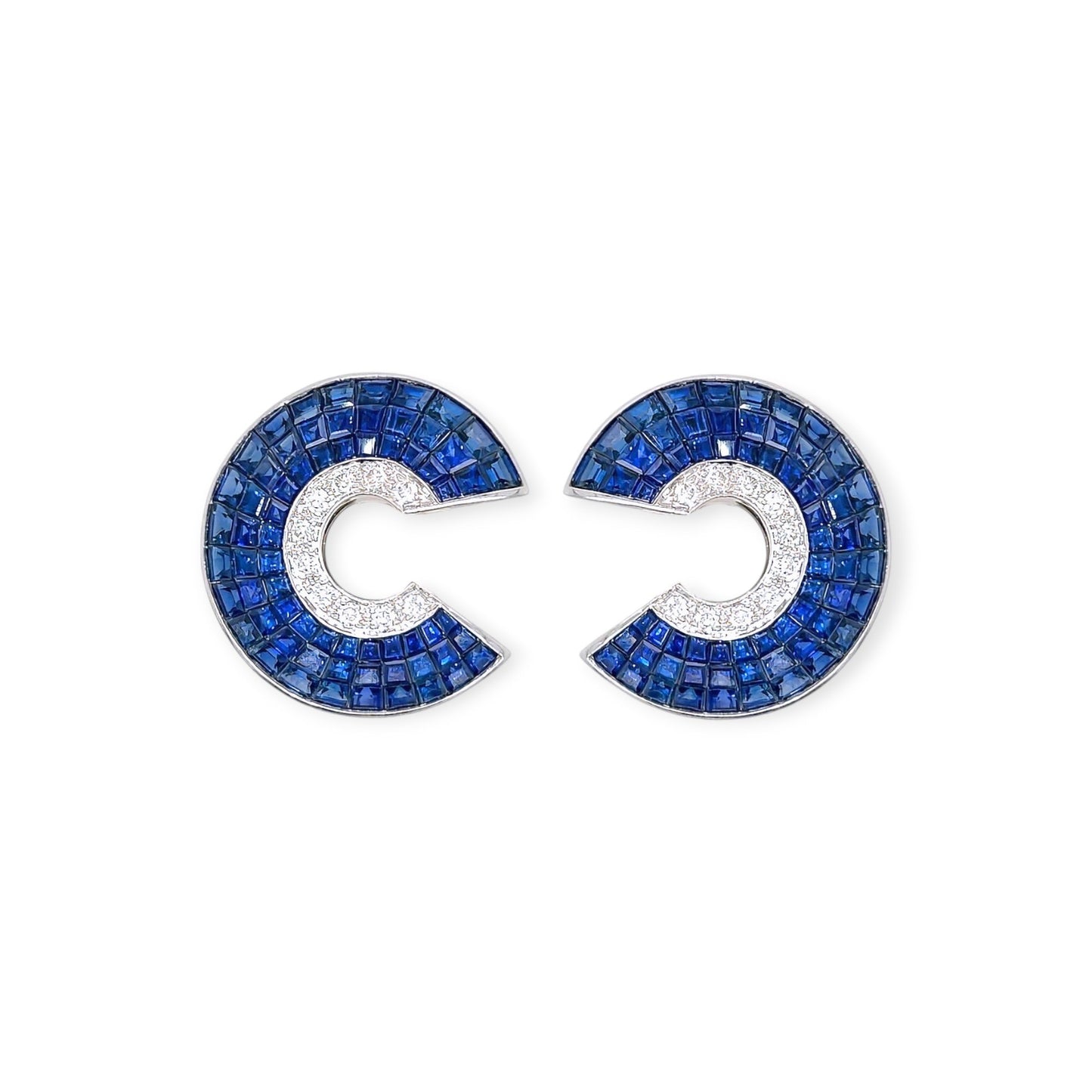 Sophia D Sapphire Diamond Creole Hoop Earrings