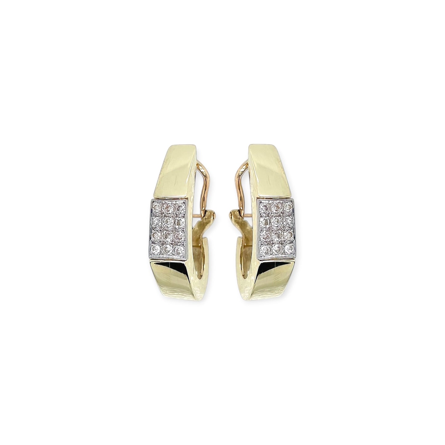Gold Diamond Oval Hoop Earrings
