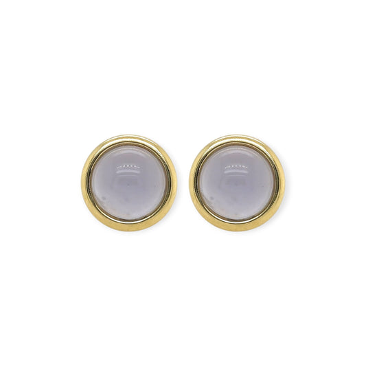 Tambetti Gold Blue Chalcedony Earrings
