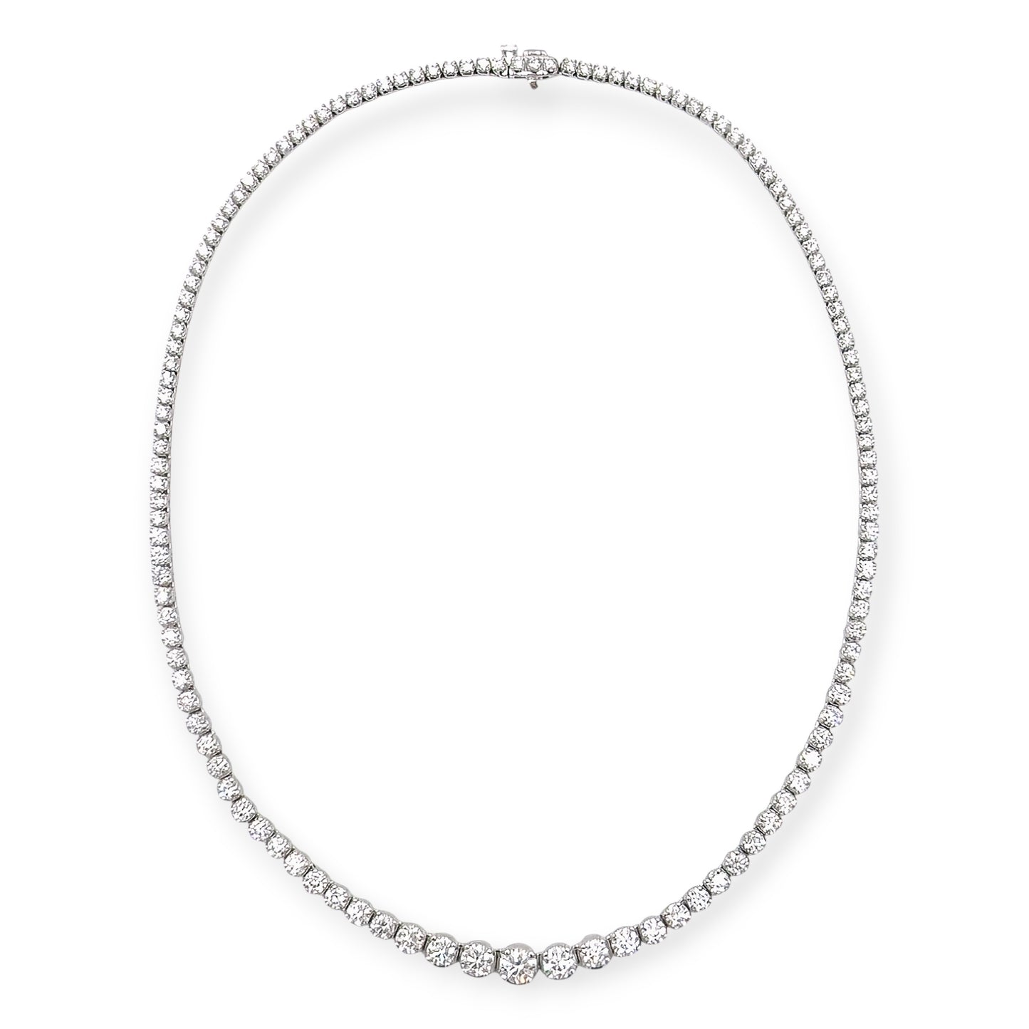 Diamond Rivière 13.67 Carats Platinum Necklace
