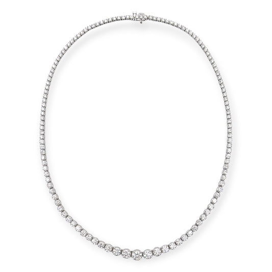 Diamond Rivière 13.67 Carats Platinum Necklace