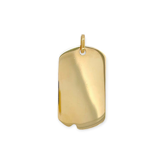 David Webb Gold Dog Tag Pendant