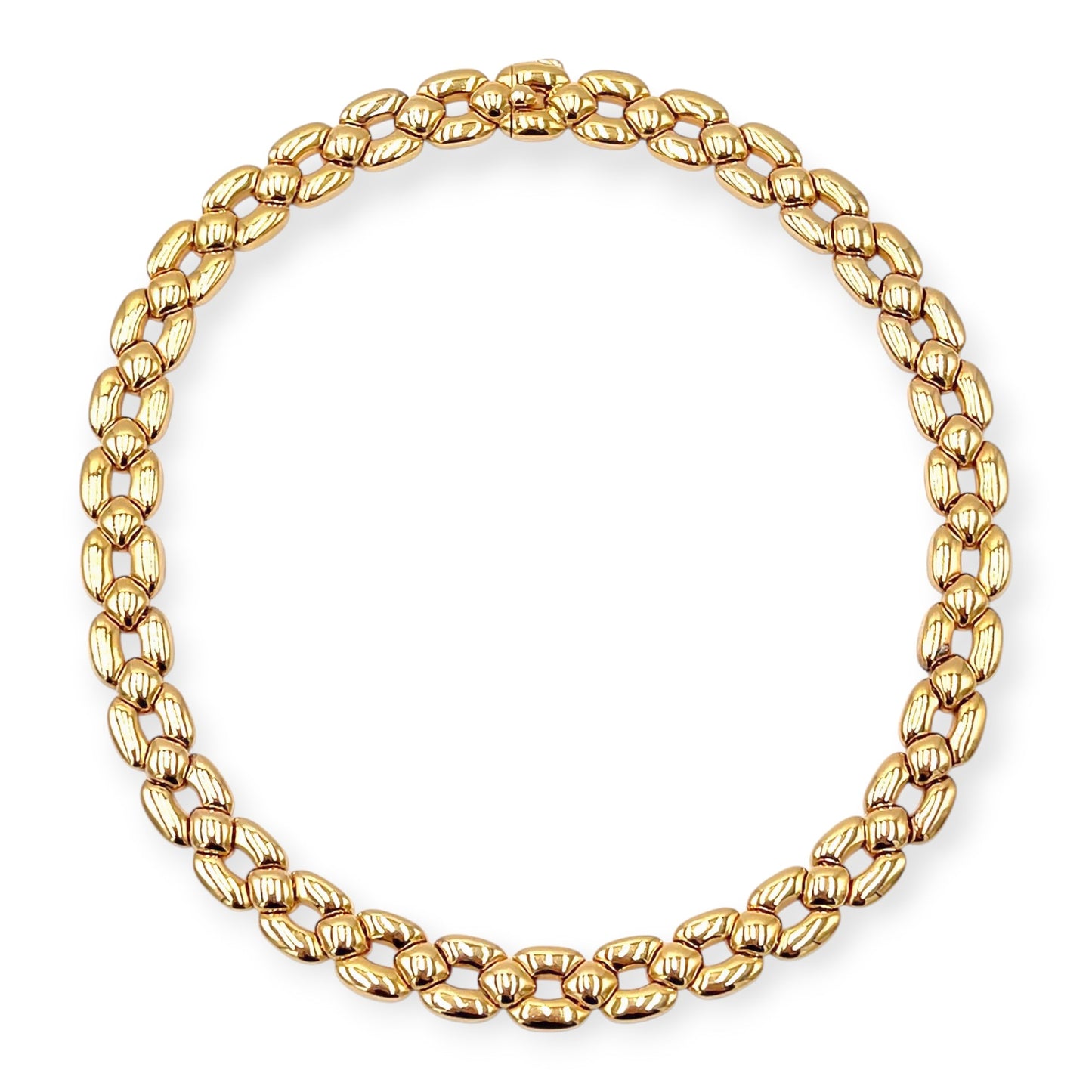 Cartier Gold Navette Bar Link Necklace