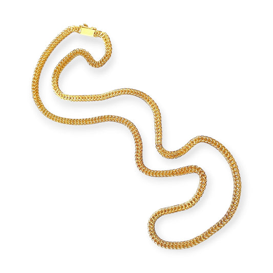 Long Gold Box Link Necklace