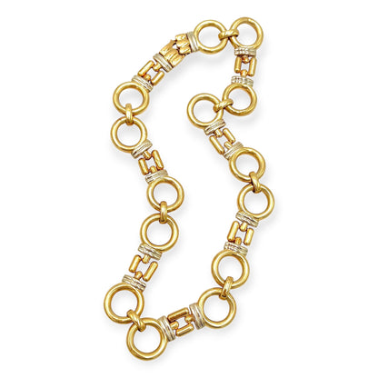 Chimento Yellow and White Gold Open Circle Necklace