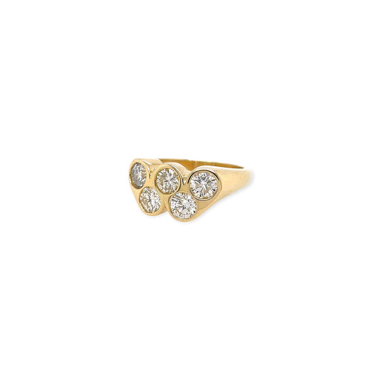 Bezel Set Diamond Gold Ring