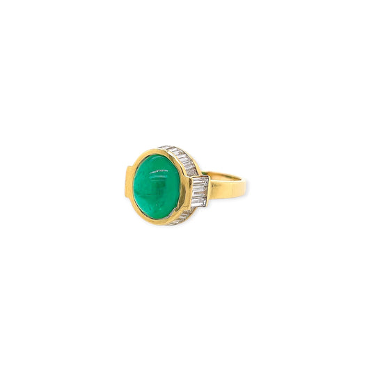 Colombian Emerald Diamond Gold Ring