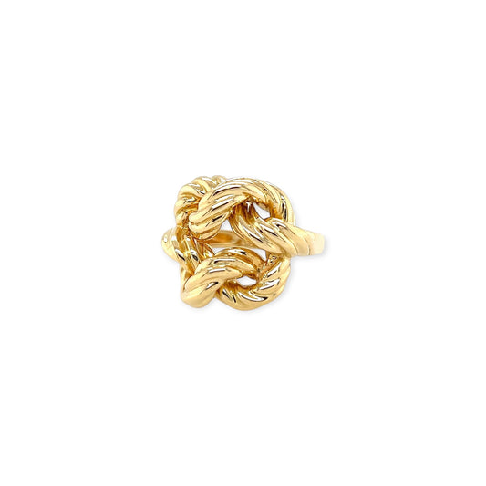 Gold Ropework Love Knot Ring