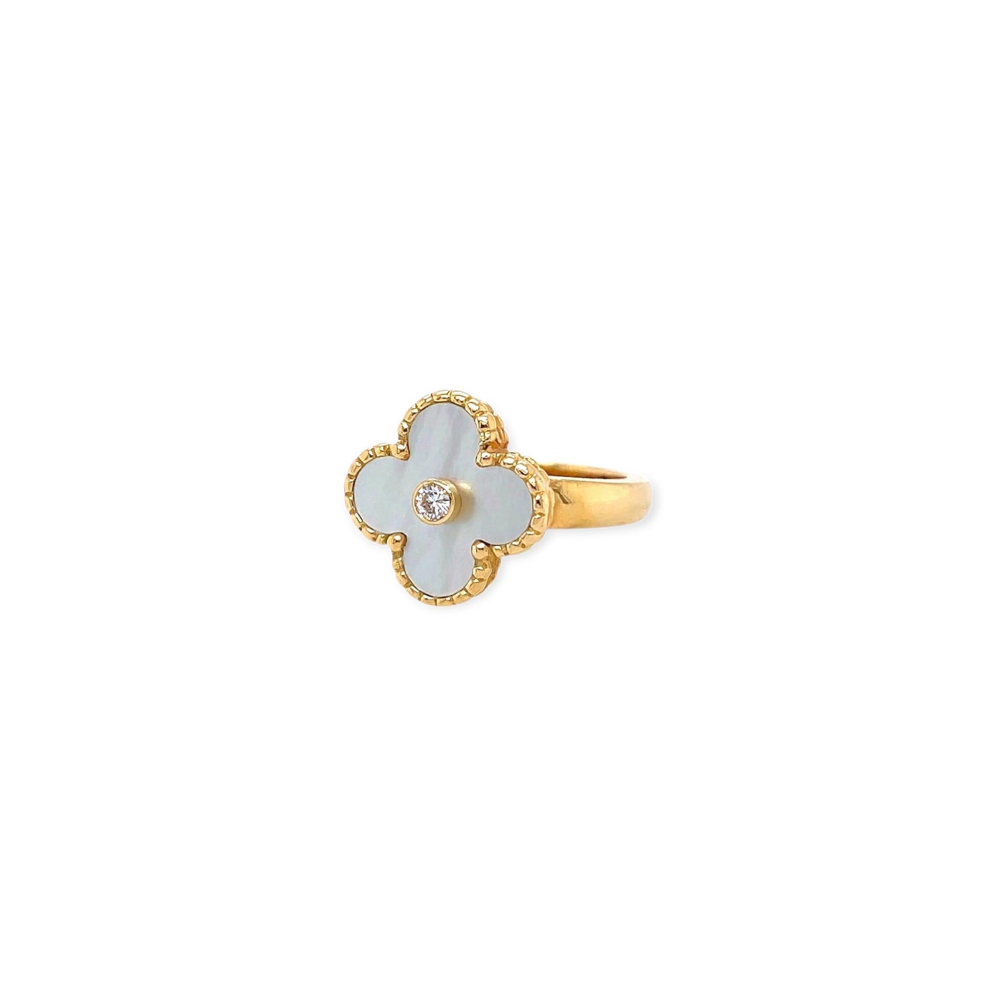 Van Cleef Vintage Alhambra Gold Mother of Pearl Ring