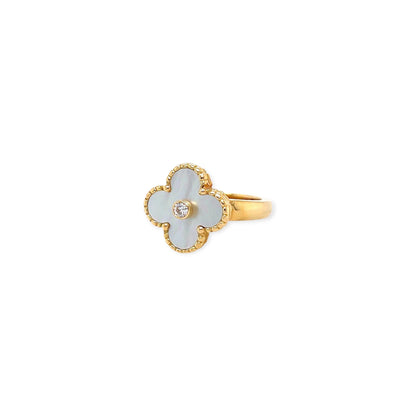 Van Cleef Vintage Alhambra Gold Mother of Pearl Ring