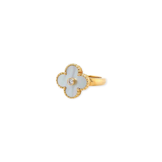 Van Cleef Vintage Alhambra Gold Mother of Pearl Ring