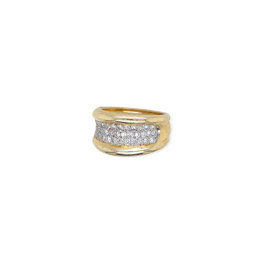 Gold Diamond Pave Band Ring