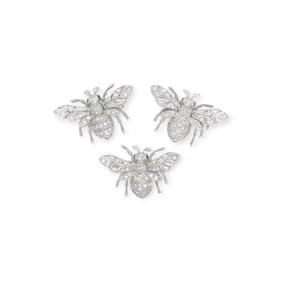 Diamond Bee Addison Three White Gold Diamond Bee Brooches – CDB Ltd