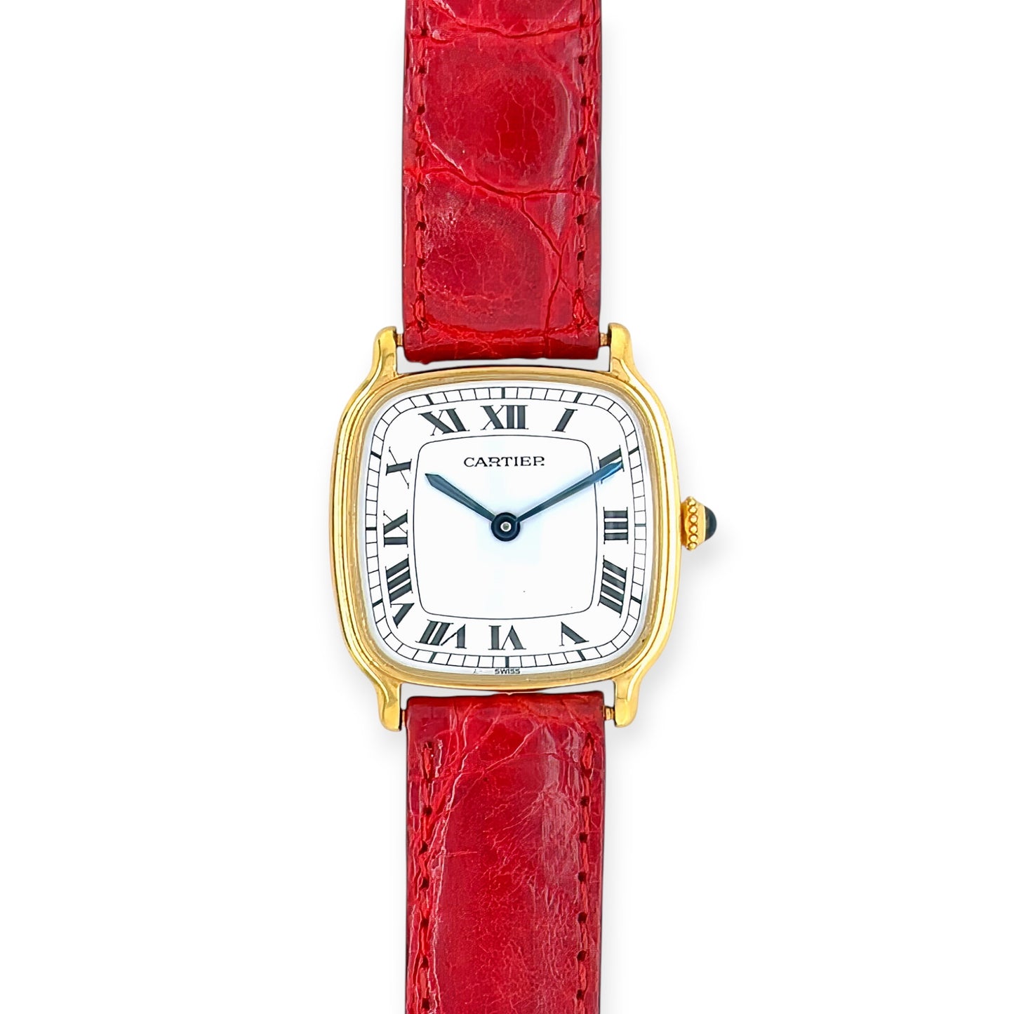 Cartier Chambord Red Leather Gold Watch