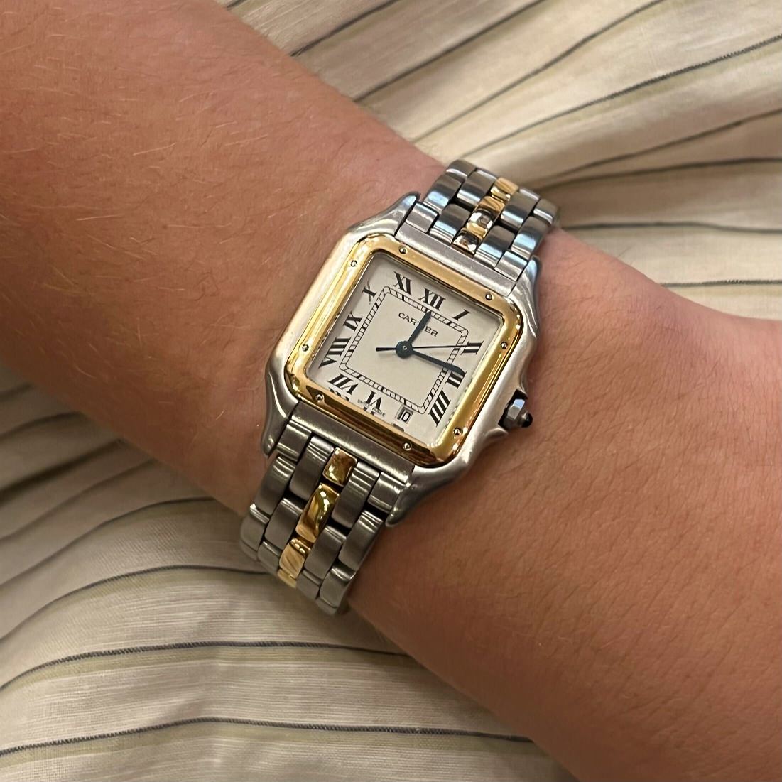 Cartier Panthere Stainless Steel Gold Watch