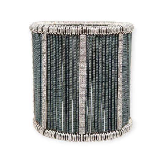 Sabbadini White Gold Diamond Coil Bracelet