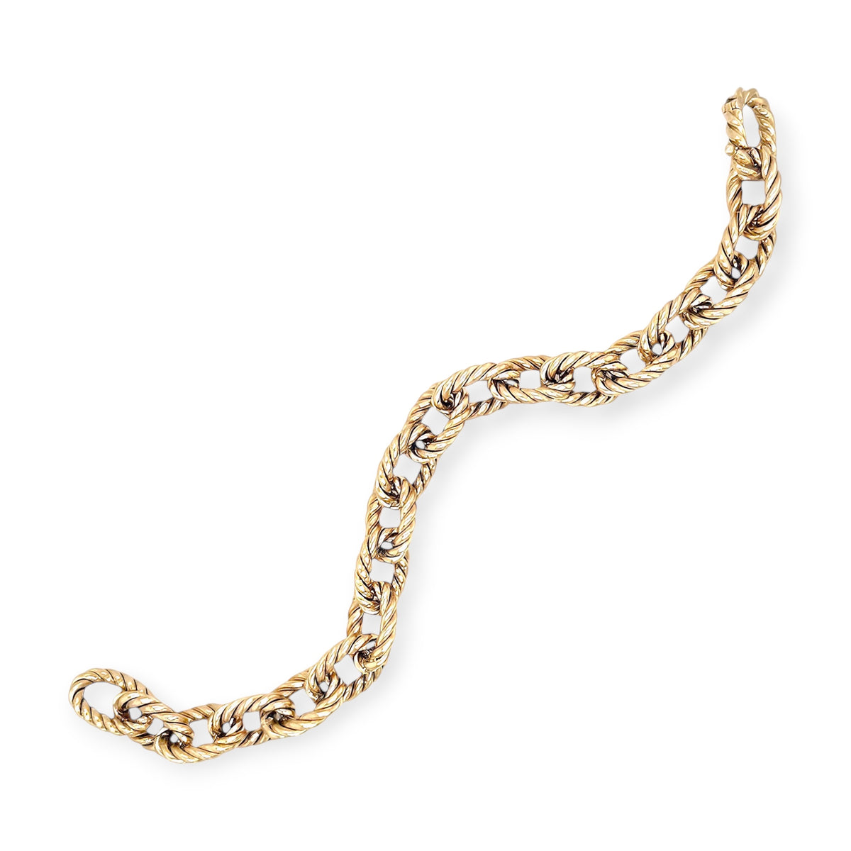 Gold Twisted Oval Link Bracelet