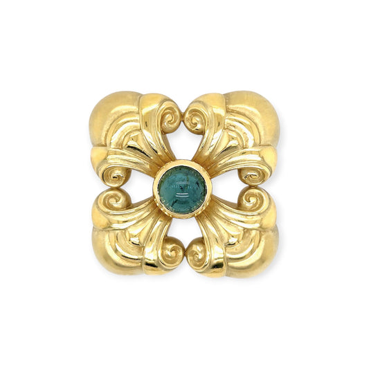 Esti Frederica Gold Tourmaline Maltese Cross Brooch