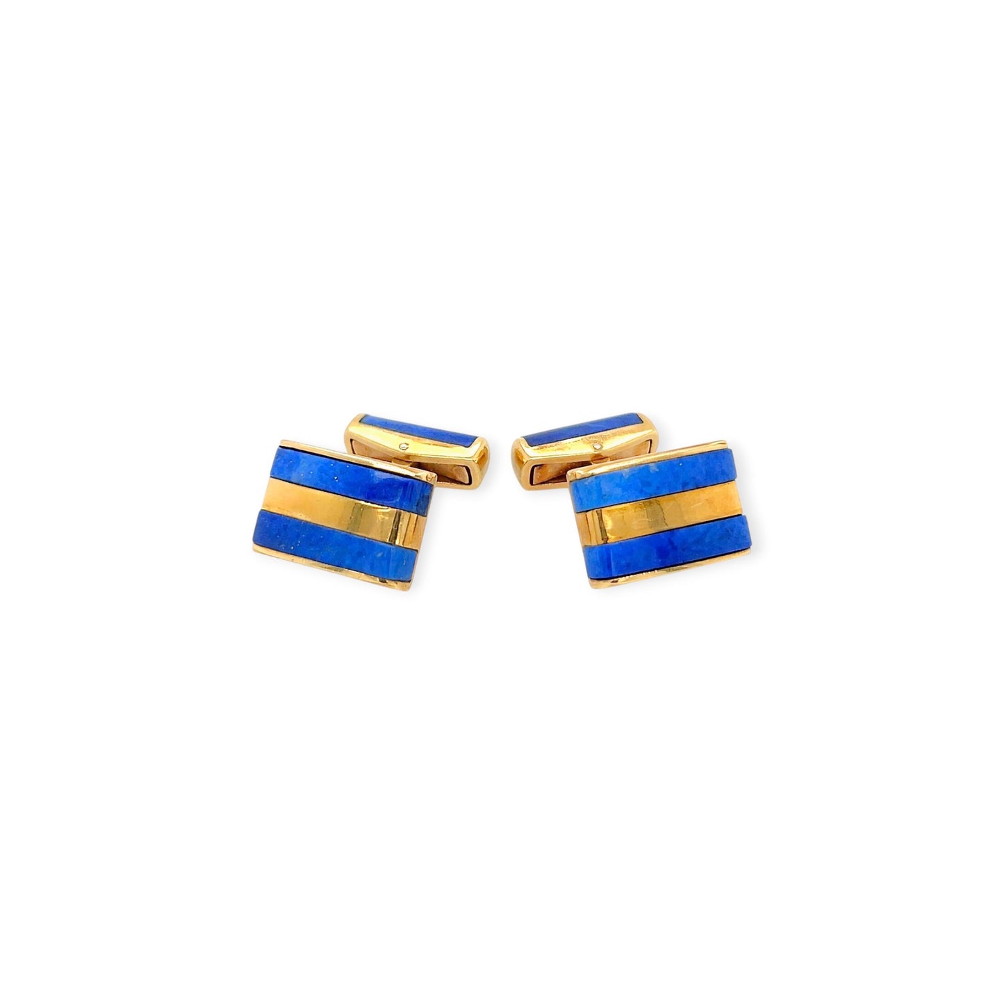 Gold Lapis Lazuli Rectangular Cufflinks