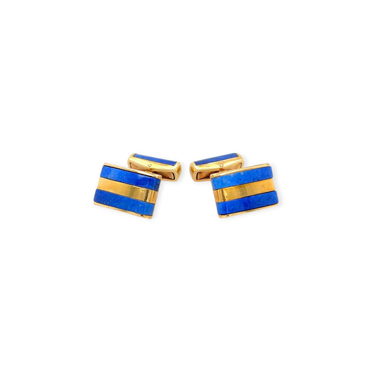 Gold Lapis Lazuli Rectangular Cufflinks