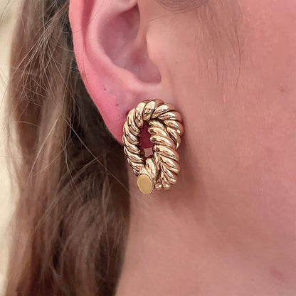 Gold Ropework Knot Earrings