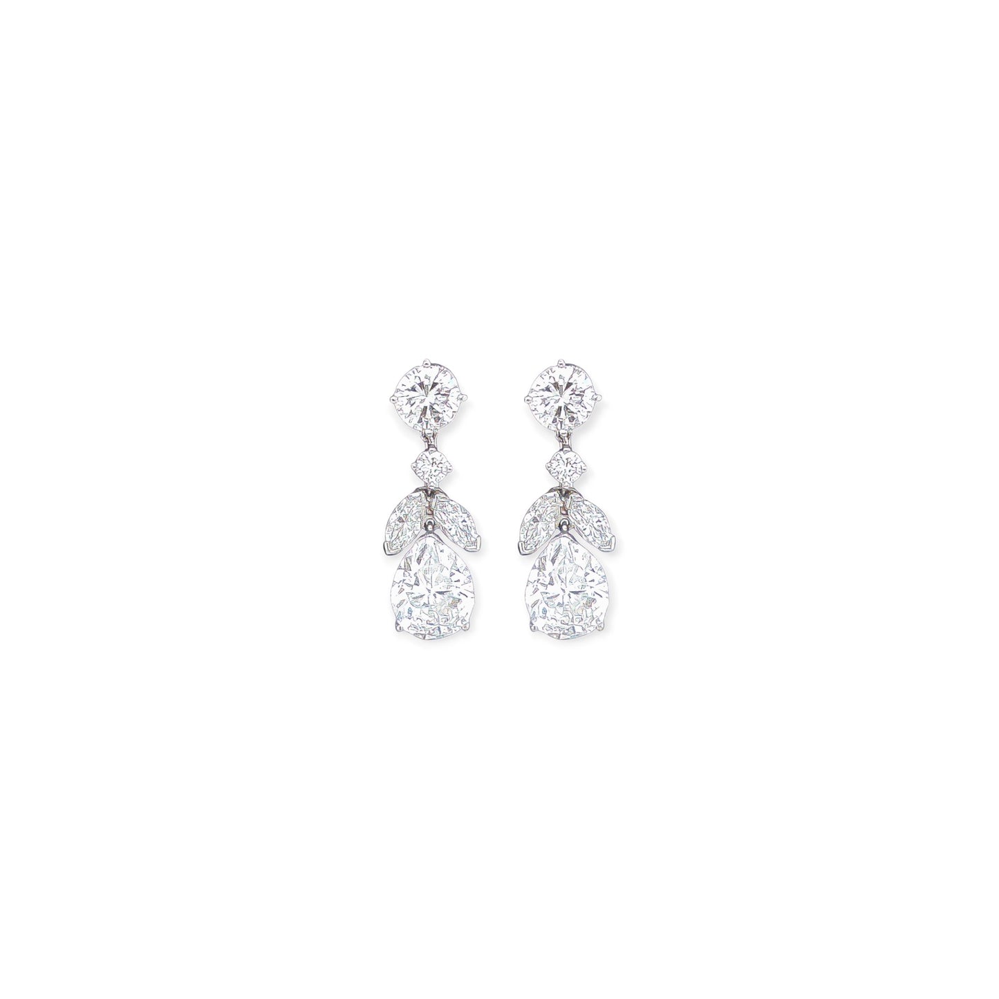 1957 Harry Winston Platinum Diamond Tiered Earrings 5.476 Carats