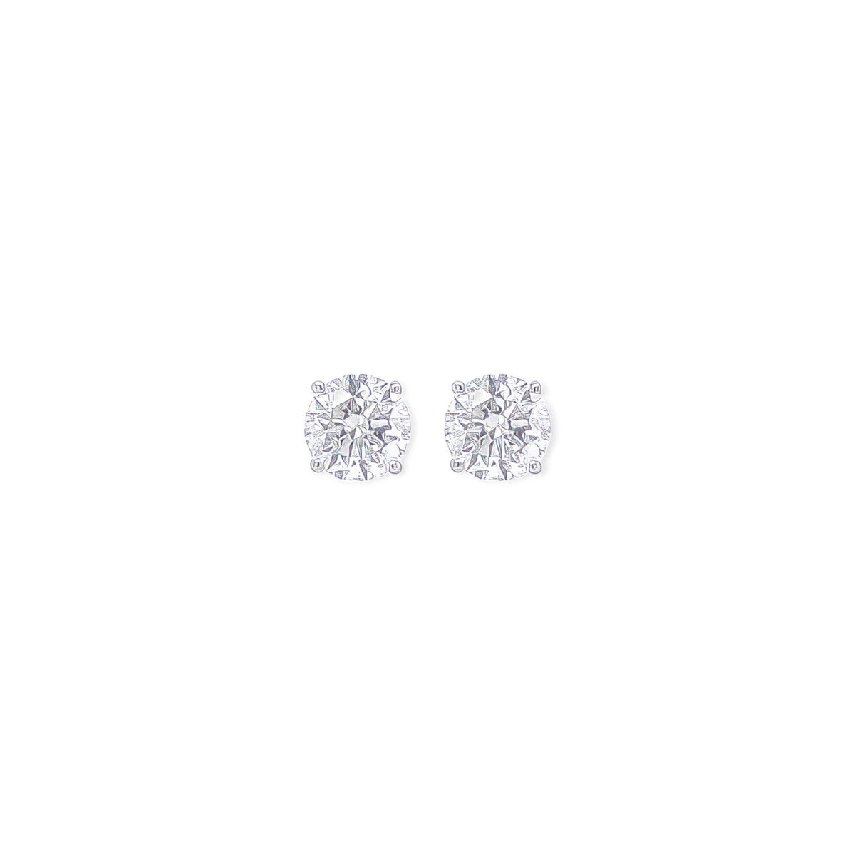White Gold Round Diamond Stud Earrings 4.01 Carats