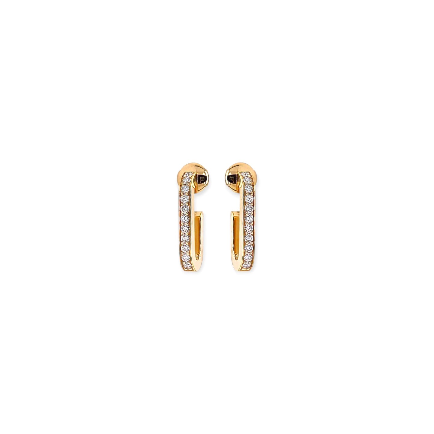 Dinh Van Maillon Gold Diamond Hoop Earrings