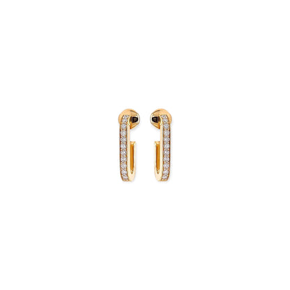 Dinh Van Maillon Gold Diamond Hoop Earrings