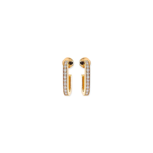 Dinh Van Maillon Gold Diamond Hoop Earrings