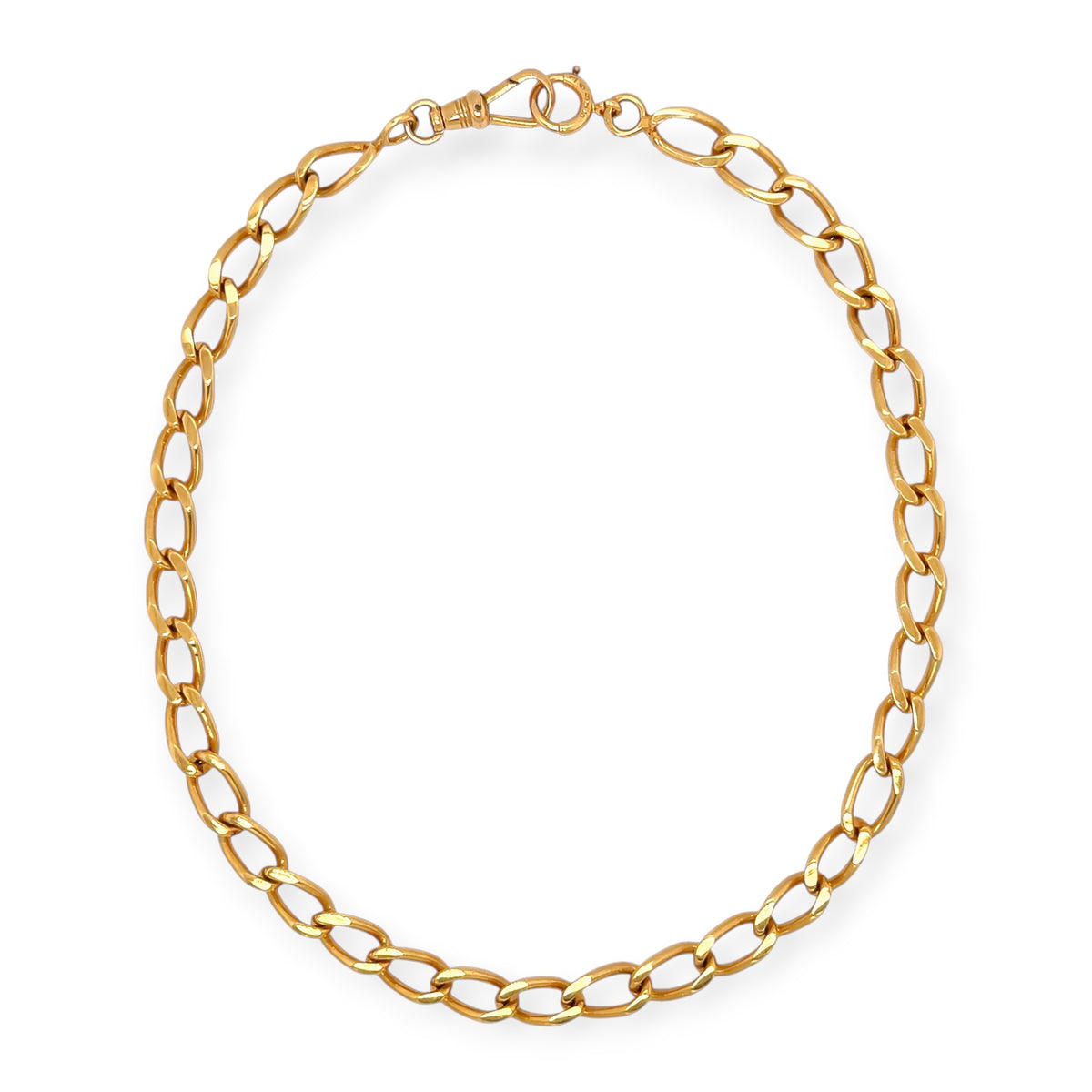 Gold Curb Link Watch Chain Necklace