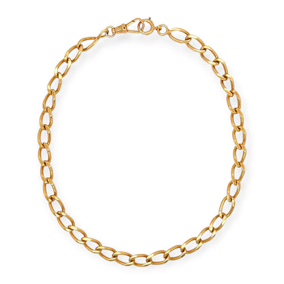 Gold Curb Link Watch Chain Necklace