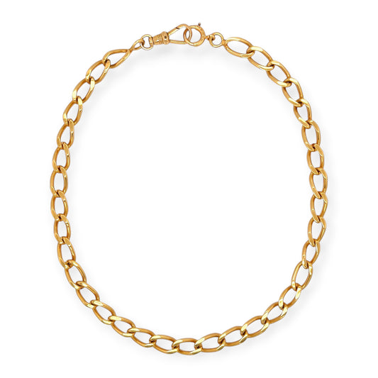 Gold Curb Link Watch Chain Necklace