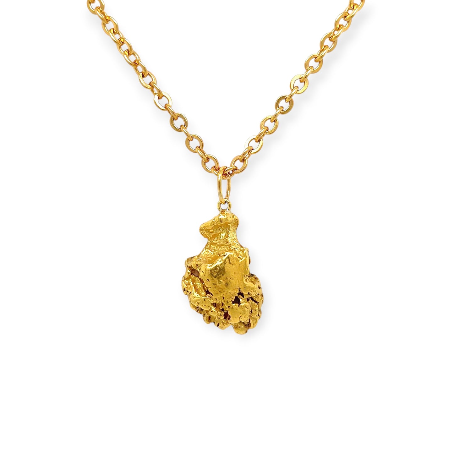 Tiffany High Carat Gold Nugget Pendant Necklace