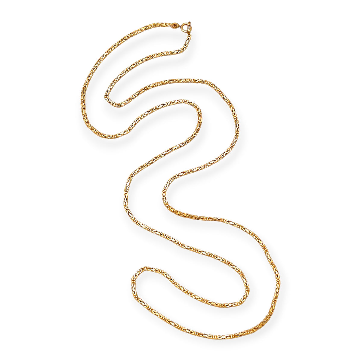 Long Gold Byzantine Chain Necklace