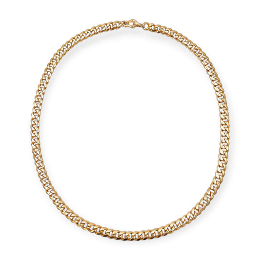 Gold Heavy Curb Link Necklace