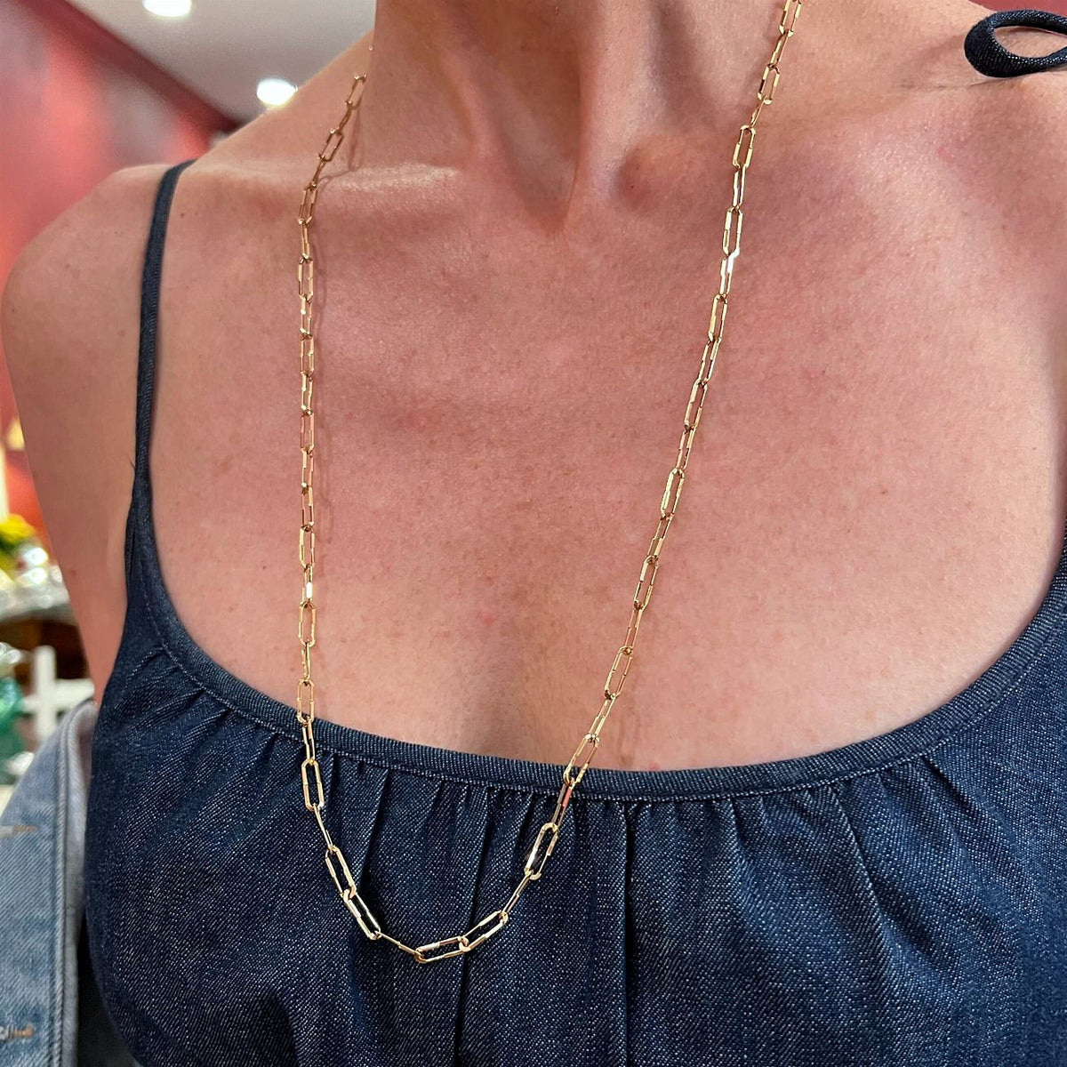 Gucci Gold Link to Love Paperclip Necklace