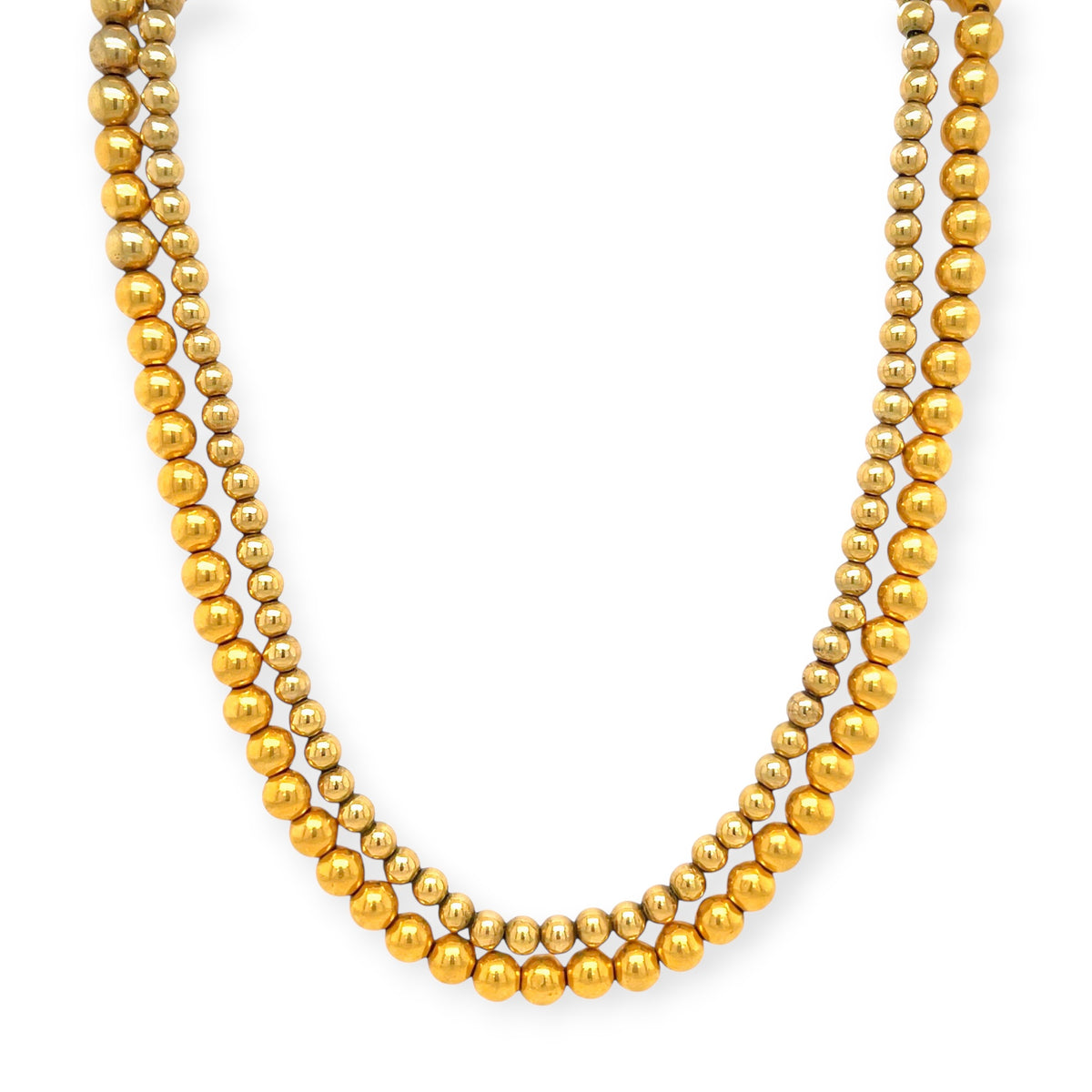 Gold Graduated Bead Necklace