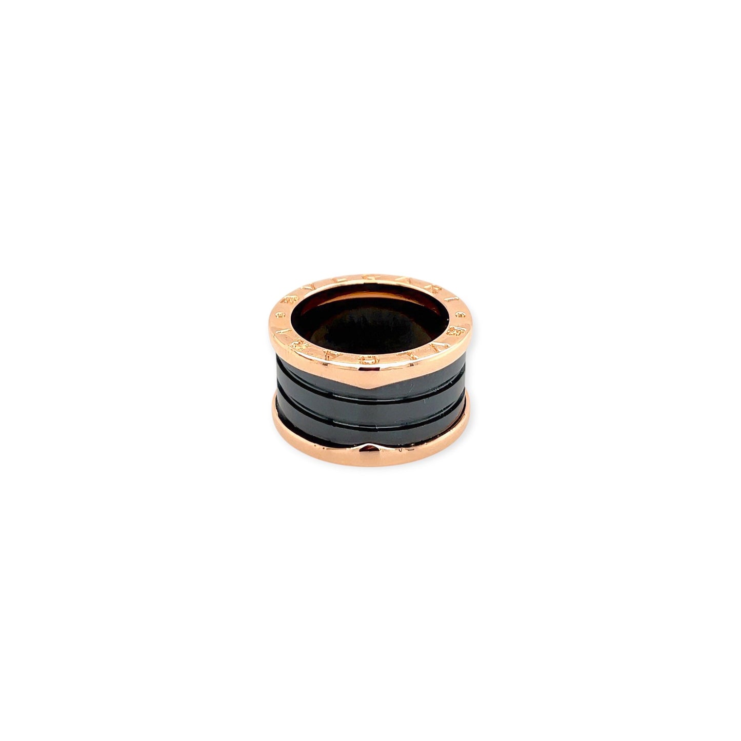 Bulgari B Zero1 Rose Gold Black Ceramic Ring