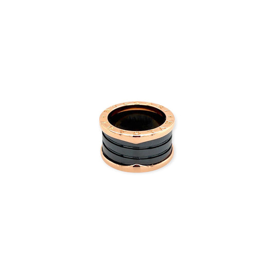 Bulgari B Zero1 Rose Gold Black Ceramic Ring