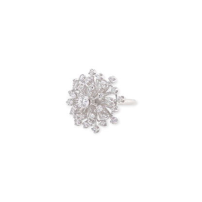 White Gold Diamond Starburst Ring
