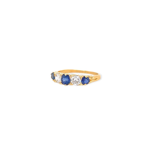 Antique Gold Sapphire Diamond Ring