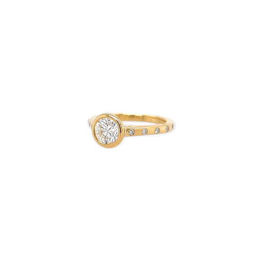 Gold Round Diamond Bezel Ring