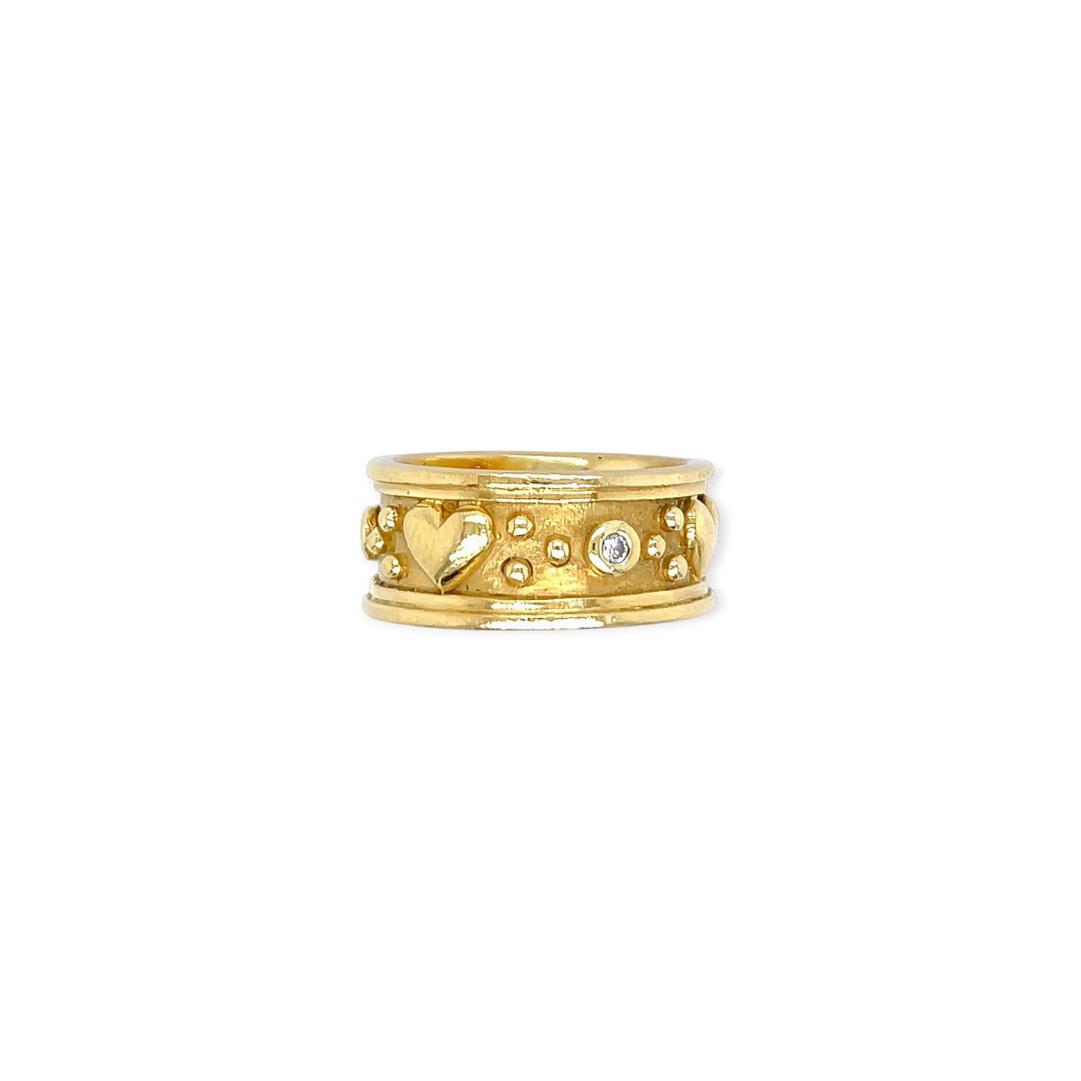 SeidenGang Gold Diamond Heart Band Ring