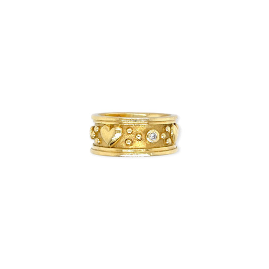 SeidenGang Gold Diamond Heart Band Ring