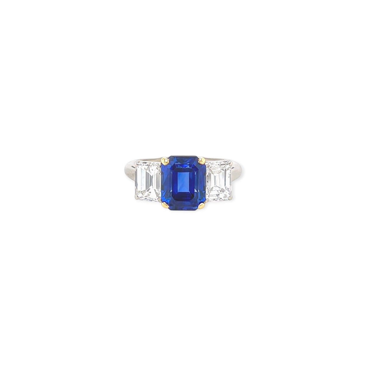 Platinum Gold Sapphire Diamond Ring